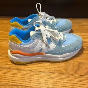 New balance 57/40 size 9.5 blue with orange yellow and white details